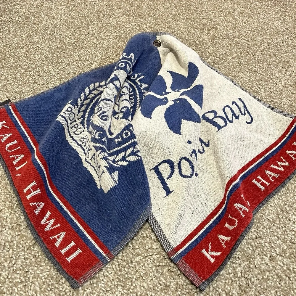 PGA of America Grand Slam Golf  Towel POIPU Bay KAUAI Hawaii 90s Y2K Collectable